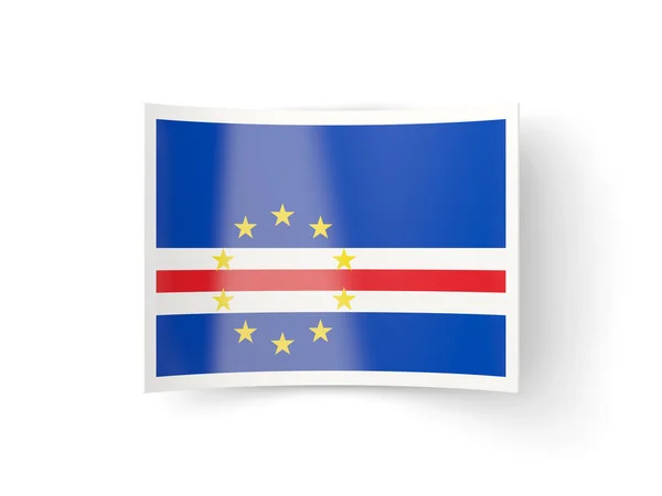 Ícone curvado com bandeira de cabo verde — Fotografia de Stock