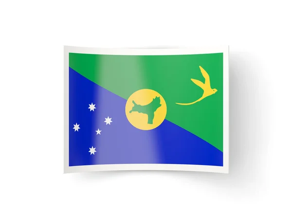 Christmas Adası bayrağı ile bükülmüş simgesi — Stok fotoğraf