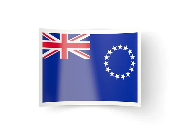 Icône courbée avec drapeau des îles cuisinières — Photo