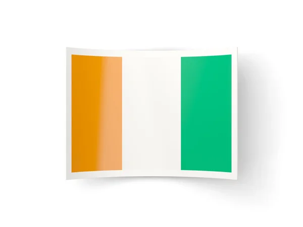 Ícone curvado com bandeira de cote d Ivoire — Fotografia de Stock
