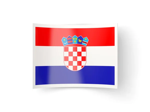 Bent icon with flag of croatia — Stock Photo, Image