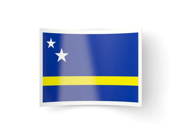 弯曲的图标，带国旗的库拉索岛 — 图库照片