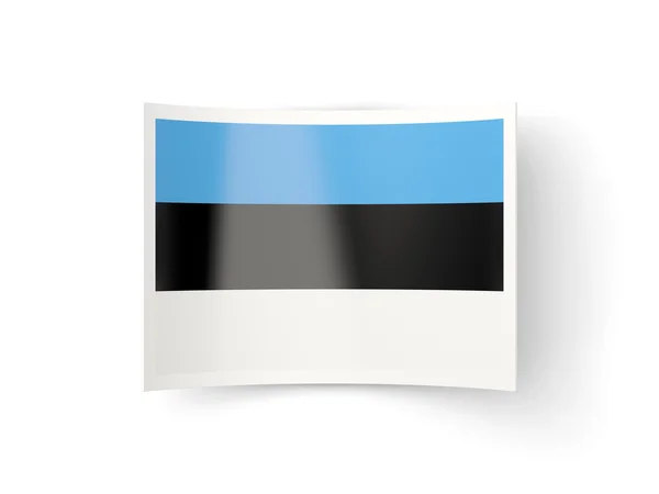 Ícone curvado com bandeira de estonia — Fotografia de Stock