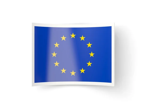 Icono doblado con bandera de la unión europea — Foto de Stock