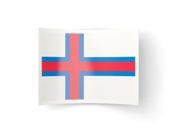 Λυγισμένο εικονίδιο με τη σημαία των Νήσων Φερόε — Φωτογραφία Αρχείου