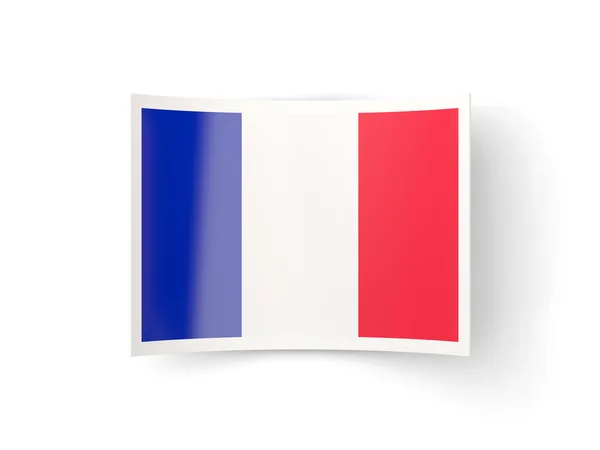 Ícone curvado com bandeira da frança — Fotografia de Stock