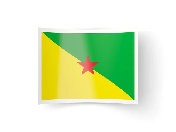 Bent icon with flag of french guiana — Stock Photo, Image