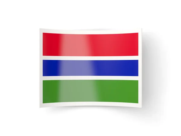 Gebogen pictogram met de vlag van gambia — Stockfoto