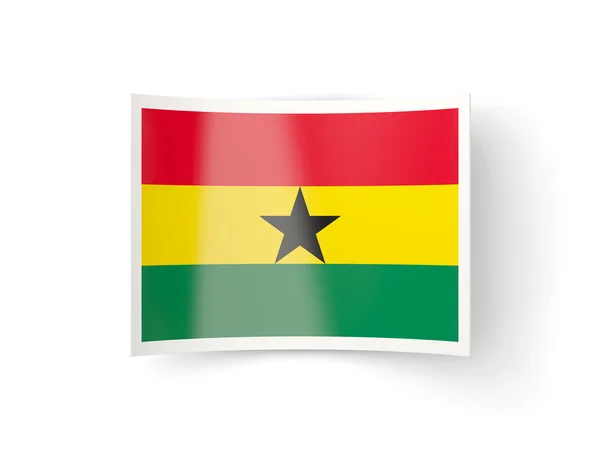 Ícone curvado com bandeira de ghana — Fotografia de Stock