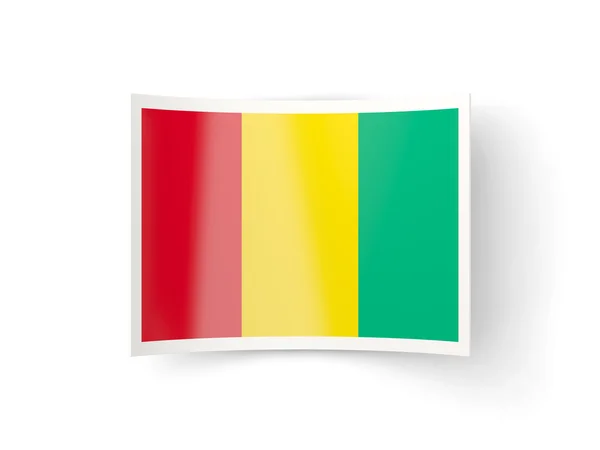 Verbogene Ikone mit Flagge von Guinea — Stockfoto