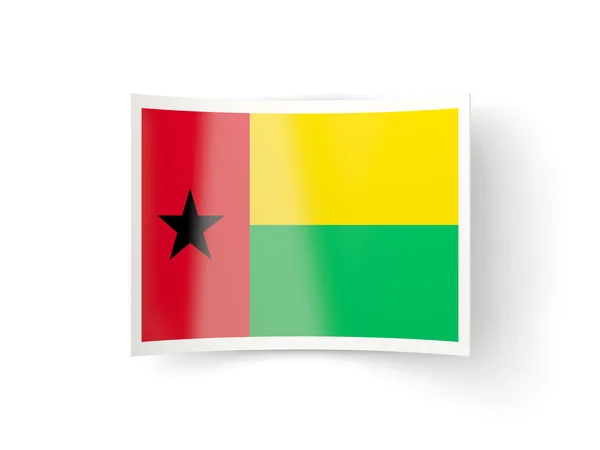 Icône courbée avec drapeau de la Guinée-Bissau — Photo