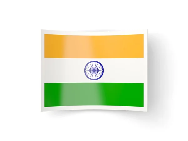 Gebogen pictogram met de vlag van india — Stockfoto