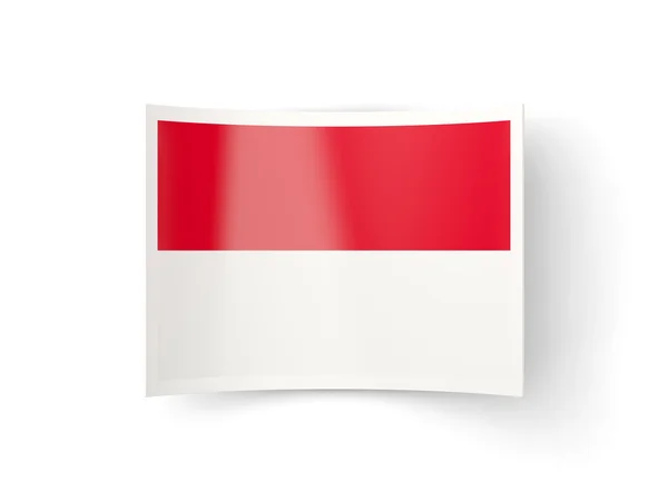 Bent icon with flag of indonesia — Stock Photo, Image