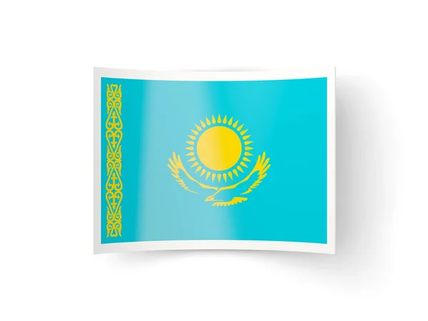 Icône courbée avec drapeau du kazakhstan — Photo