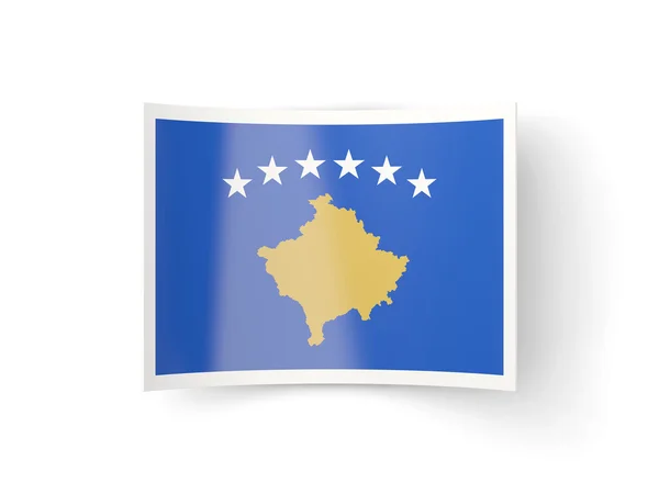 Ícone curvado com bandeira de kosovo — Fotografia de Stock