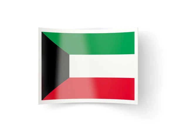Icono doblado con bandera de kuwait — Foto de Stock