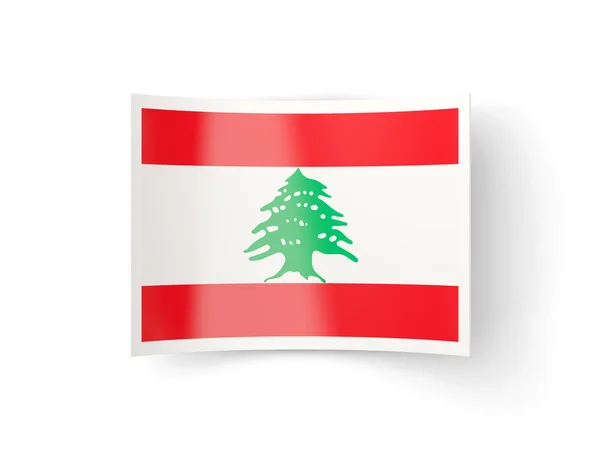 Bent icon with flag of lebanon — Stock Photo, Image