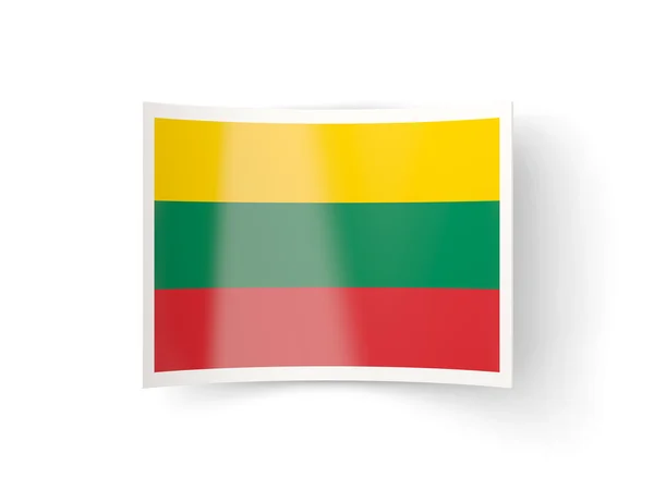 弯曲与立陶宛的国旗图标 — 图库照片