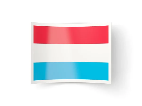 Ícone curvado com bandeira de luxembourg — Fotografia de Stock