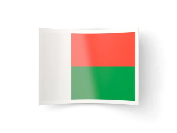 Bent icon with flag of madagascar — Stock Photo, Image