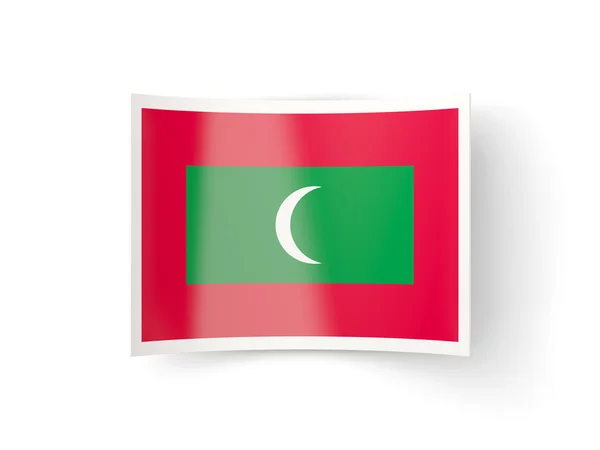Böjda ikon med flagga Maldiverna — Stockfoto