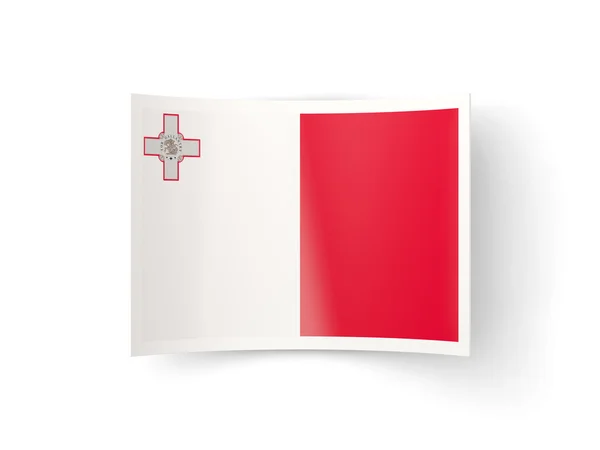Hajlított ikon Málta zászlaja — Stock Fotó