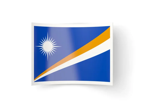 Icono doblado con bandera de las islas marshall — Foto de Stock
