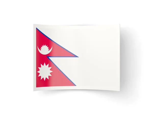 Bent icon with flag of nepal — Stock Photo, Image