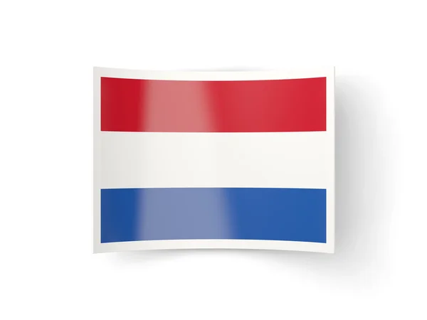 Ohnuté ikona s vlajkou Nizozemska — Stock fotografie