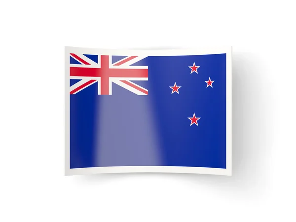 ニュージーランドの旗と曲がったアイコン — ストック写真