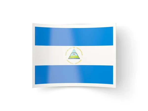 Verbogene Ikone mit Flagge Nicaraguas — Stockfoto