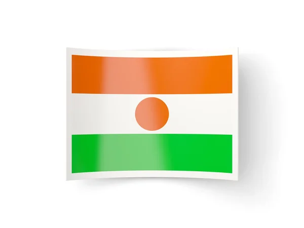 Ícone curvado com bandeira de niger — Fotografia de Stock