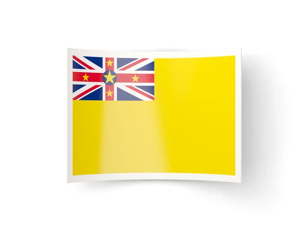 Bent icon with flag of niue — Stock Photo, Image