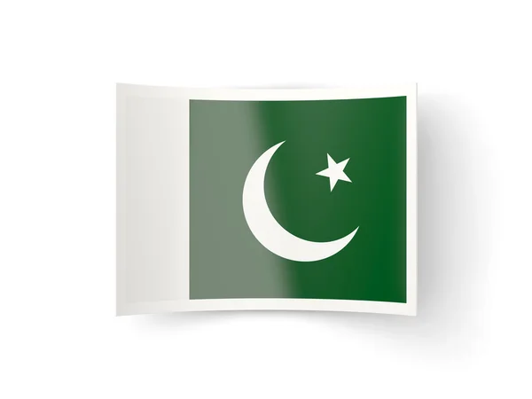 Böjda ikon med flagga pakistan — Stockfoto