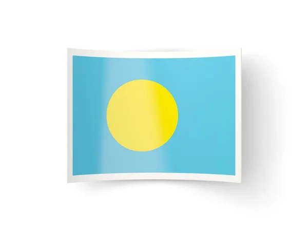 Bent icon with flag of palau — Stock Photo, Image