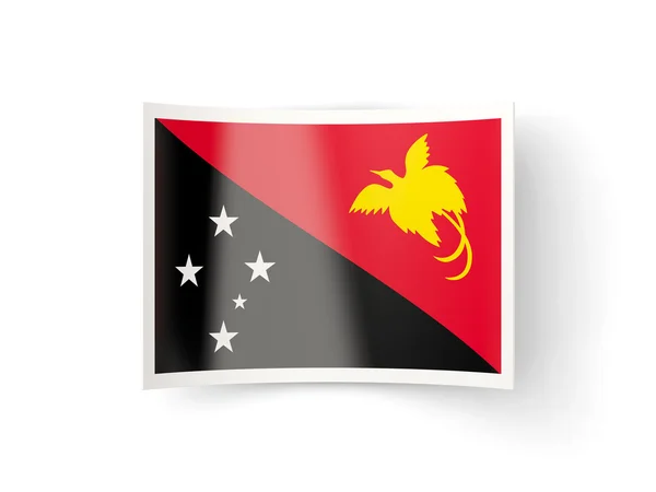 Bent icon with flag of papua new guinea — Stock Photo, Image