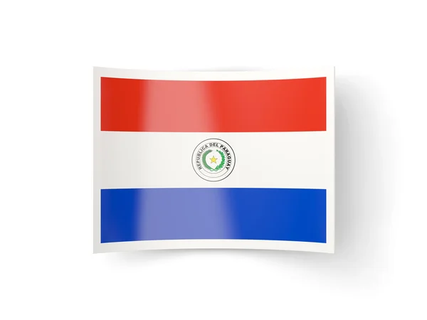 Ícone curvado com bandeira do paraguai — Fotografia de Stock