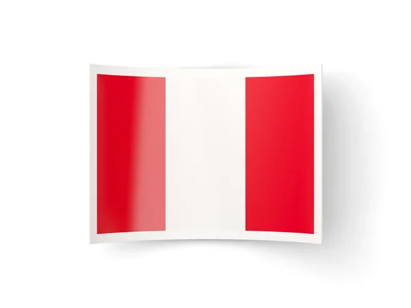 Ícone curvado com bandeira de peru — Fotografia de Stock