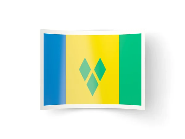 Bent icon with flag of saint vincent and the grenadines — Stock Photo, Image