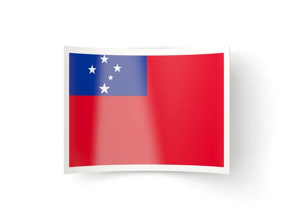 Bent icon with flag of samoa — Stock Photo, Image