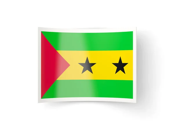 Böjda ikon med flagga sao tome och principe — Stockfoto