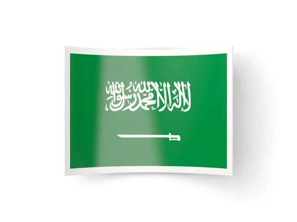 Gebogen pictogram met de vlag van Saoedi-Arabië — Stockfoto