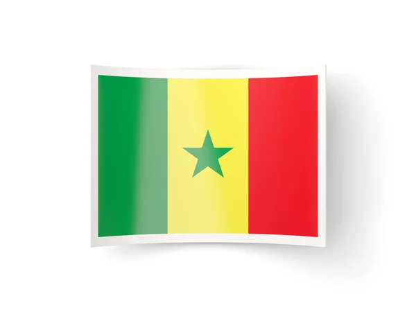 Ícone curvado com bandeira do Senegal — Fotografia de Stock