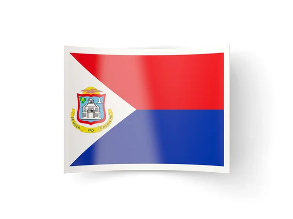 Ícone curvado com bandeira de sint maarten — Fotografia de Stock