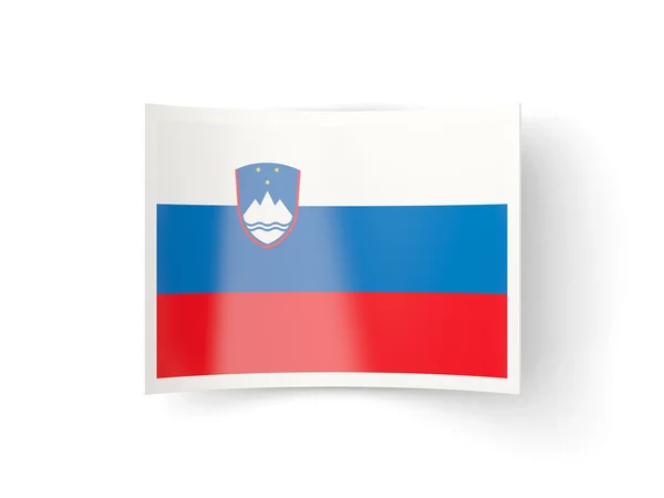 Гнуте значок з Прапор Словенії — стокове фото