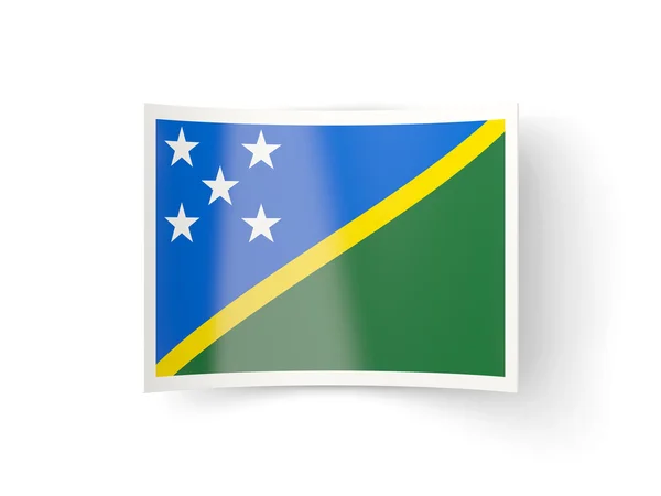 Bent icon with flag of solomon islands — Stock Photo, Image