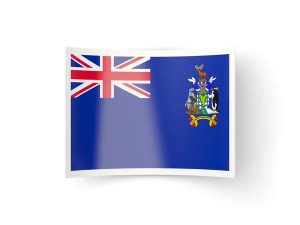 Gebogene Ikone mit Flagge von Südgeorgien und der Sandwich-Insel im Süden — Stockfoto