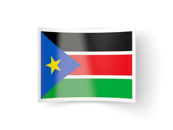 Icona piegata con bandiera del Sud Sudan — Foto Stock