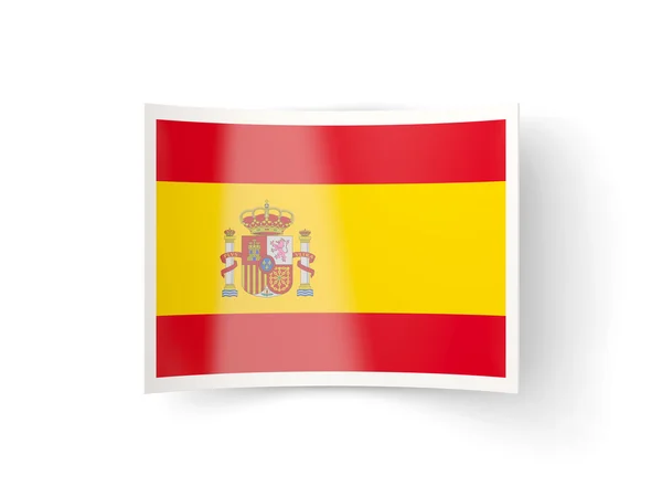 弯曲与西班牙国旗图标 — 图库照片