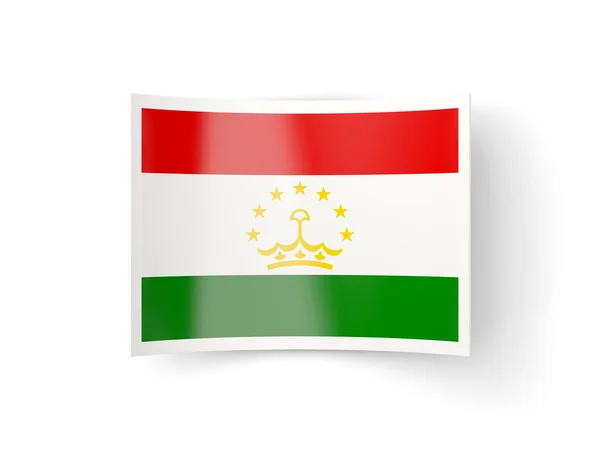 Bent icon with flag of tajikistan — Stock Photo, Image